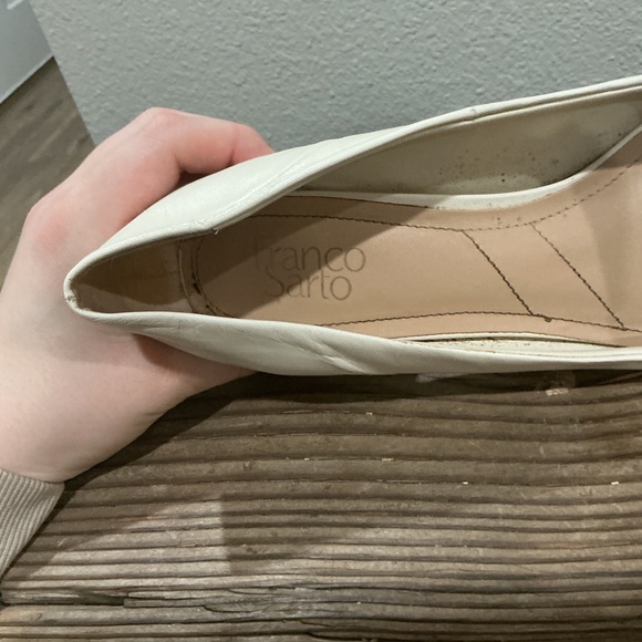 Franco Sarto Jesslyn Pumps White Leather Low Block Heel Size 11 - Picture 6 of 9